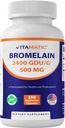 Vitamatic Bromelain Supplement 500mg – 2400 GDU/g – 180 kapslit