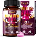 NMNH lisand (dihüdronikotiinamiidmononukleotiid) 600mg,NAD Täiendus koos Resveratrooliga, CoQ10, Biotiin ja hüaluroonhape | Rakuenergia, ainevahetuse ja naha heaolu toetamine, 60 kapslit, roosa
