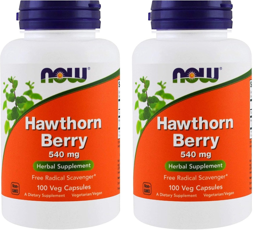 NOW Foods Hawthorn Berry 540 mg , 100 Veg kapslit ( 2 pakendis )