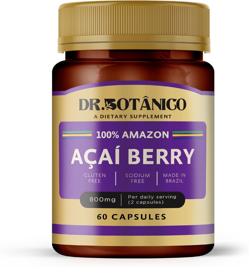 Açaí Berry 800mg – Immuunsuse ja naha tugi | Dr. Botanico (60 kapslit)