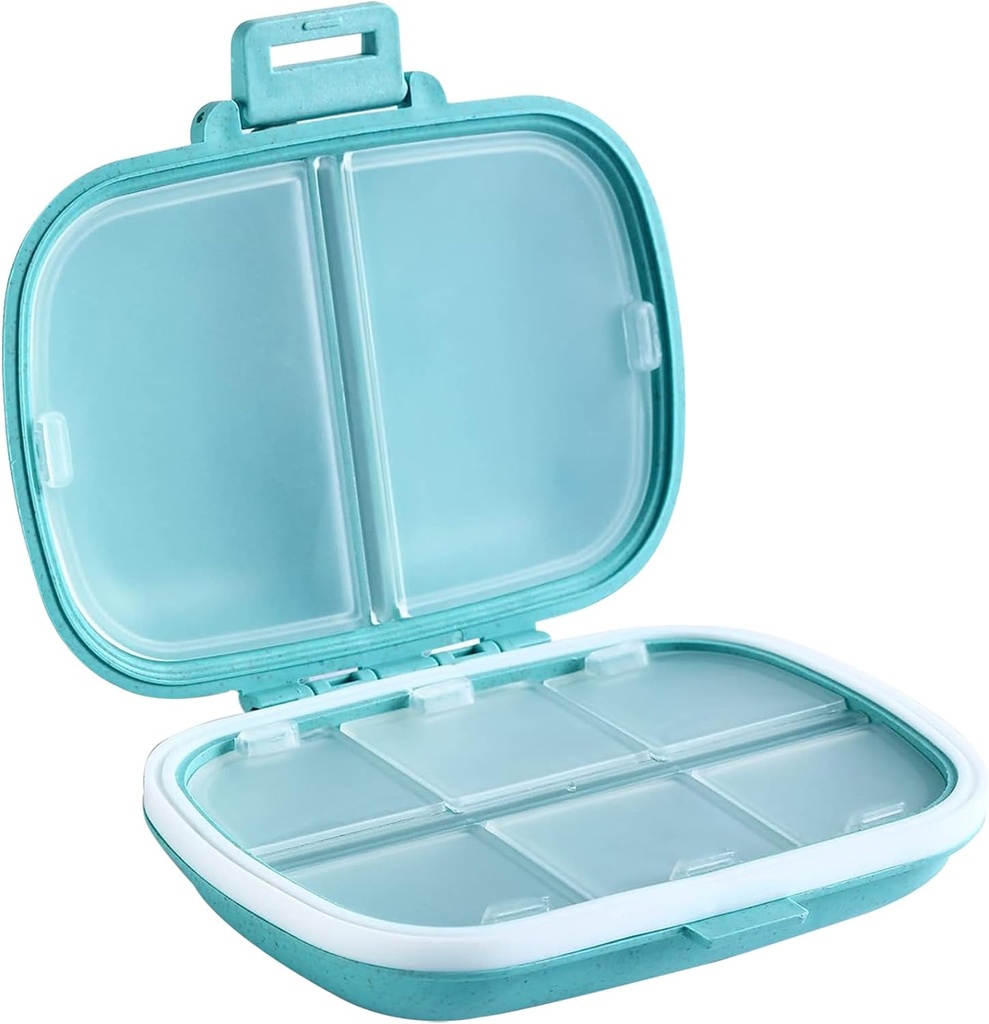 Holii Travel Pill Korraldaja, 8 koosseisu Kaasaskantavad Pillid Case, Daily Pill Box hoida vitamiine, Väike Pill Konteiner Tasku Purse Medicine Korraldaja (sinine)