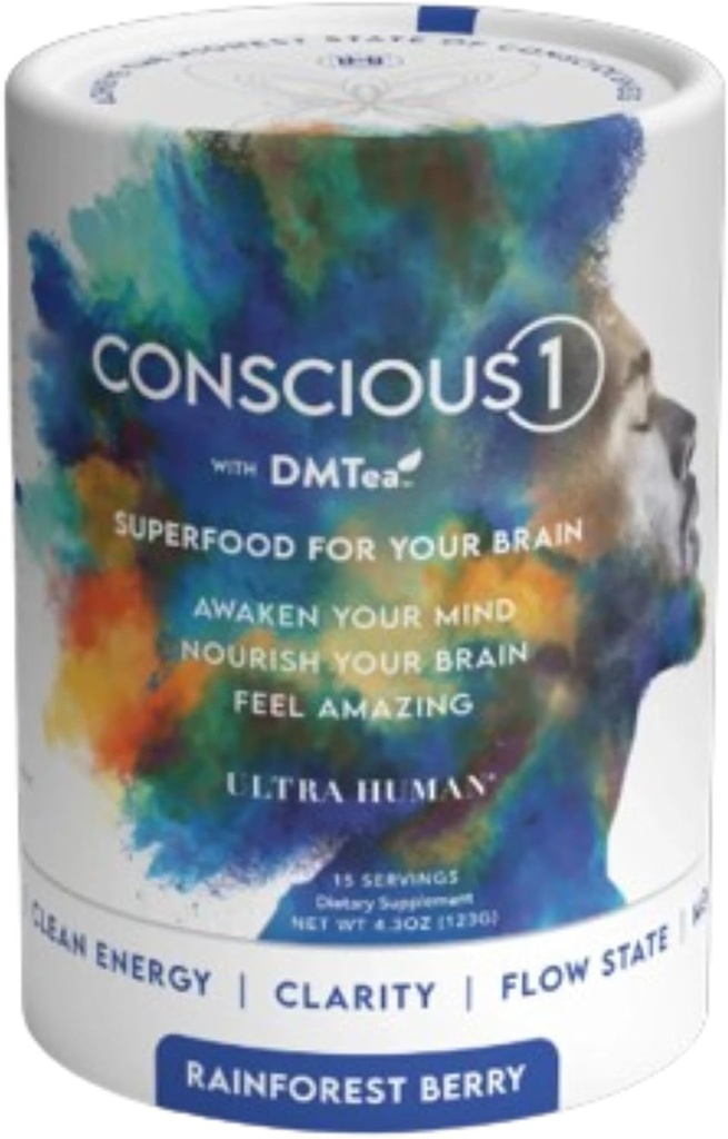 Ultra Human CONSCIOUS1 - Focus Boosting Superfood Blend - Rainforest Berry - 30 Servings (Pack of 1)