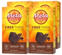 Metamucil, Fiber Thins, Daily Psyllium Husk Kiud Lisand, Toetab Seedetrakti Tervist ja Rahuldab Nälg, Šokolaadi Maitse, 48 Kokku Servings (4 Pakendid 12)