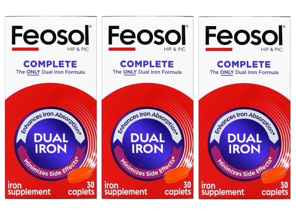Feosol Bifera HIP & PIC raualisand, täielik - 30 kapslit, pakend 3