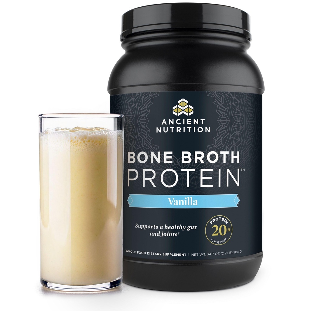 Ancient Nutrition Grass Fed, Luupuljongi valgu pulber, 20 g valku, hüdrolüüsitud kollageenpeptiidid, Keto & Paleo Sõbralik, toetab ühist, soolestiku tervist, Vanilla, 40 serveerimist
