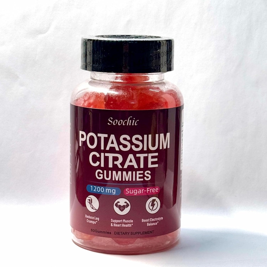 Soochic kaaliumkummid - 1200 mg kaaliumtsitraat meestele ja naistele - toetab jalgade krampe ja lihaste tervist