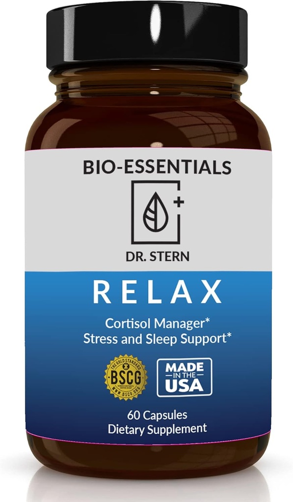 BIO-ESSENTIALS, Lõõgastav-Doctor formuleeris: juhib stressi, soodustab sügavat und, parandab meeleolu-W / orgaanilist püha basiilikut, tsinki, magneesiumi, B6-vitamiini, Magnolia koort, L-Theanine, Vegan-Made in USA-60 Caps