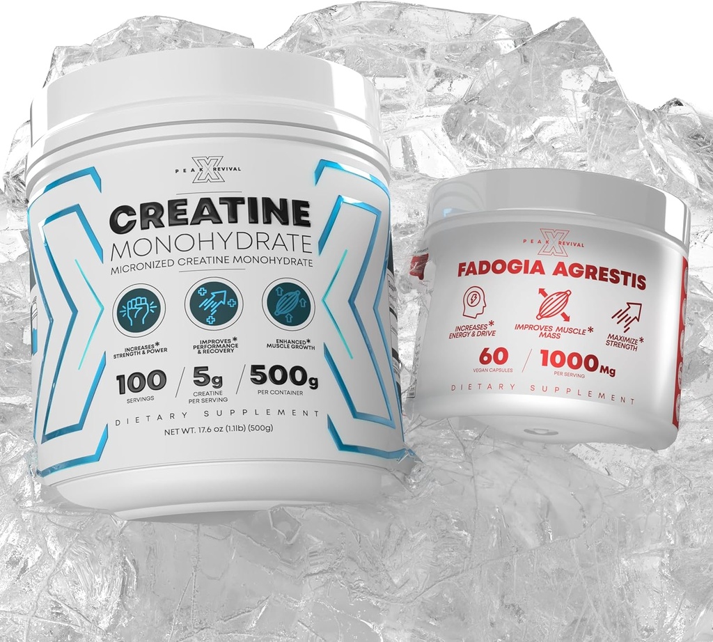 Performance Micronized Kreatiin Monohüdraat Pulber täiendus + Fadogia Agrestis Gluteenivaba, mitte-GMO, vegan