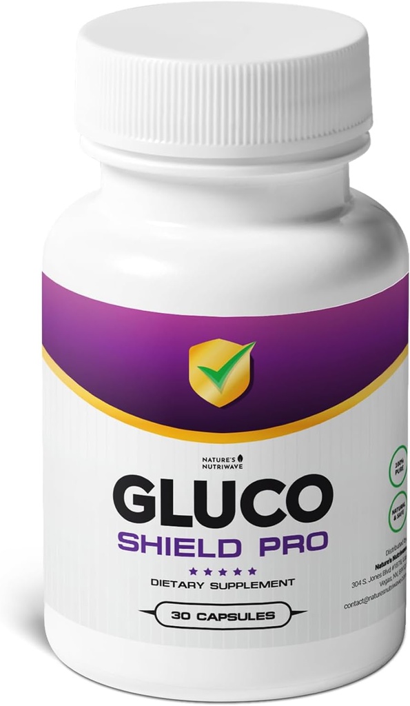 GlucoShield Pro - looduslik toidulisand vitamiinidega B1, B2, B6, magneesium, tsink ja kaltsium | Mitte-GMO, stimuleeriv-vaba, lihtne võtta | valmistatud USAs, GMP-sertifitseeritud | 30 kapslit, 1 kuu pakkumine