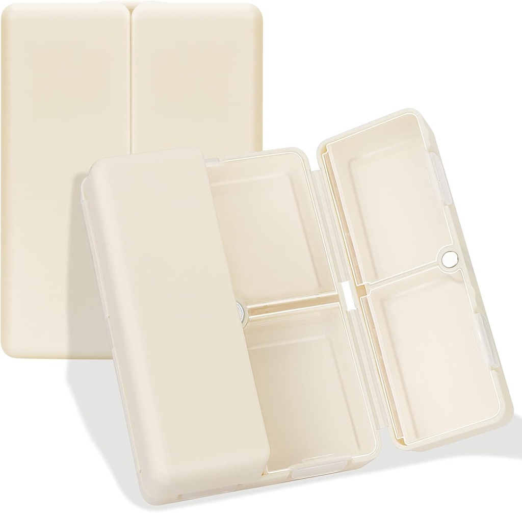 FYY Daily Pill Korraldaja, 7 Kompartments Portable Pill Case Travel Pill Korraldaja, [Folding Design] Pill Box Purse Pocket hoida vitamiine, tursa maksaõli, täiendused ja ravimid-valge