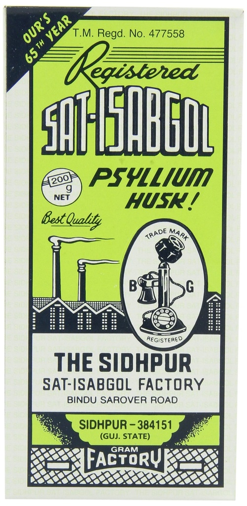 Telefon Sat-isabgol (psüllium Husk), 200-Gram Boxs (pakk 5)Syrups, 7 oz