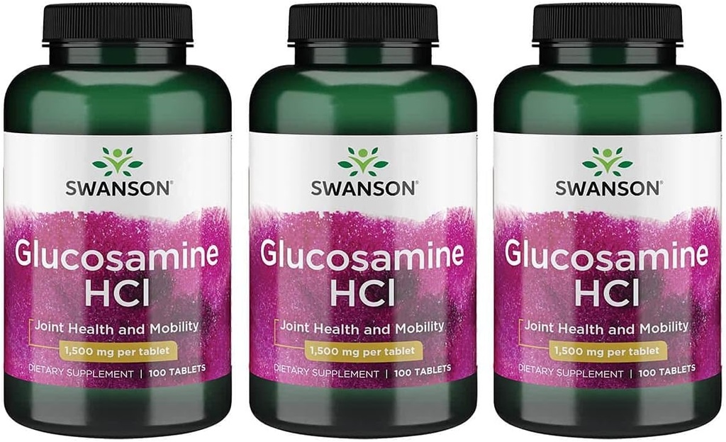 Swanson Glükosamiin Hcl 1500 Milligrams 100 Tabs (3 Pakend)