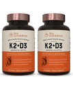 Elus teadlik vitamiin K2 MK7 koos D3-lisandiga | Luu ja südame tervise tugi - patenteeritud K-vitamiin ja D3-vitamiin 5000 RÜ (2-Pack)