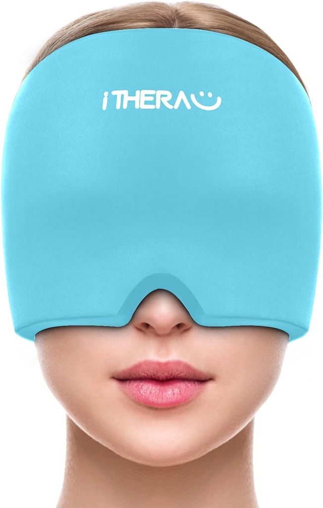 ITHERAU Migreen Relief Cap , rahustav peavalu müts , Gel Ice Pack Head Wrap kuuma ja külma raviga , Peavalu Relief Cap sinus , Puffy Eyes , Pinge ja stress Relief Blue