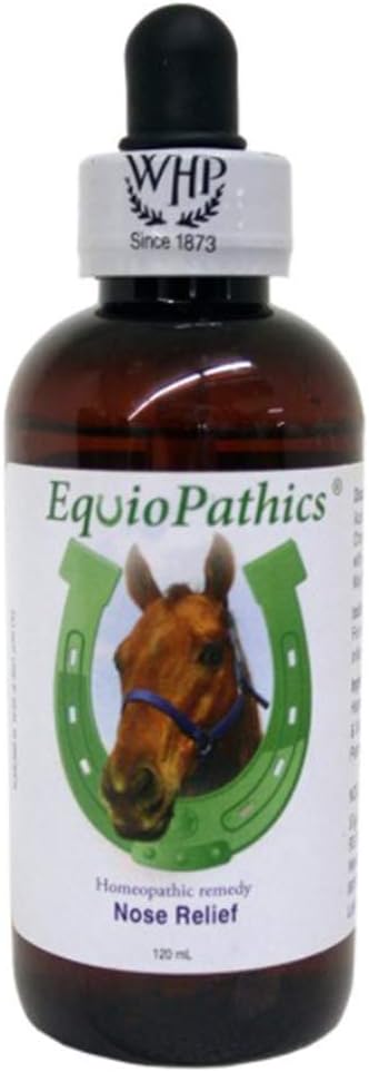 HomeoVet EquioPathics Nose Relief Tilgad, Looduslik Hingamisteede Ravimid Suurtele Loomadele, 120 Milliliters