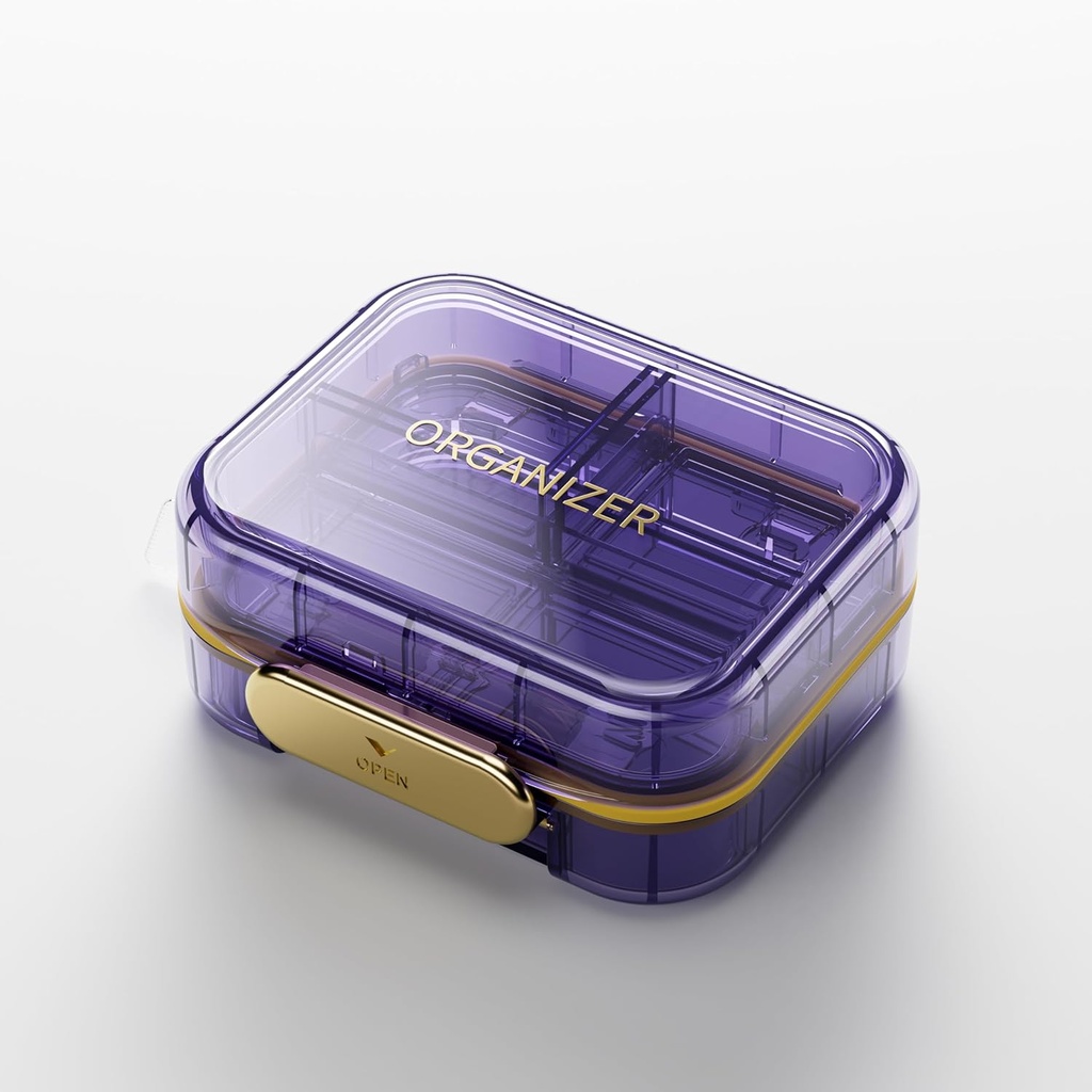 Bexeen Medicine Pill Korraldaja Travel Cute Pill Container Väike Pill Box Purse Mini Pill Juhtum Kaasaskantav Vitamiini Hoidja Korraldaja Kompaktne Reisi suurus Ravimid Päeva Tasku Apteek täiendus