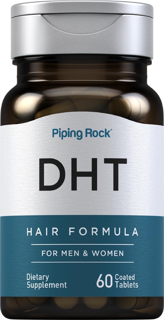 Piping Rock DHT Advanced Hair Formula | 60 tabletti | meestele ja naistele | Mitte-GMO, gluteenivaba toidulisand