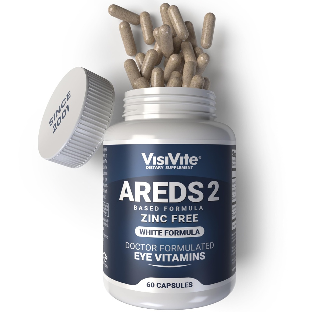 Tsink vabad AREDS 2 silma vitamiinid - Tsink vaba silma vitamiinid - Zeaxanthin Plus Lutein silma vitamiinid - Sojavaba VCaps - No Tsink ja vask