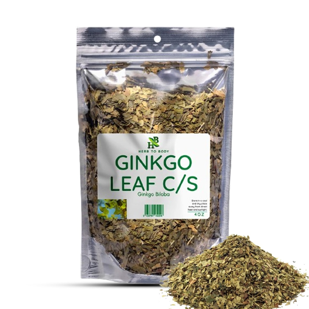 Herb to Body Ginkgo Leaf Cut and Sifted - 4oz, Wildcrafted Ginkgo Biloba Teelehed, Ginko Biloba Lehed infusioonide ja ekstraktide jaoks