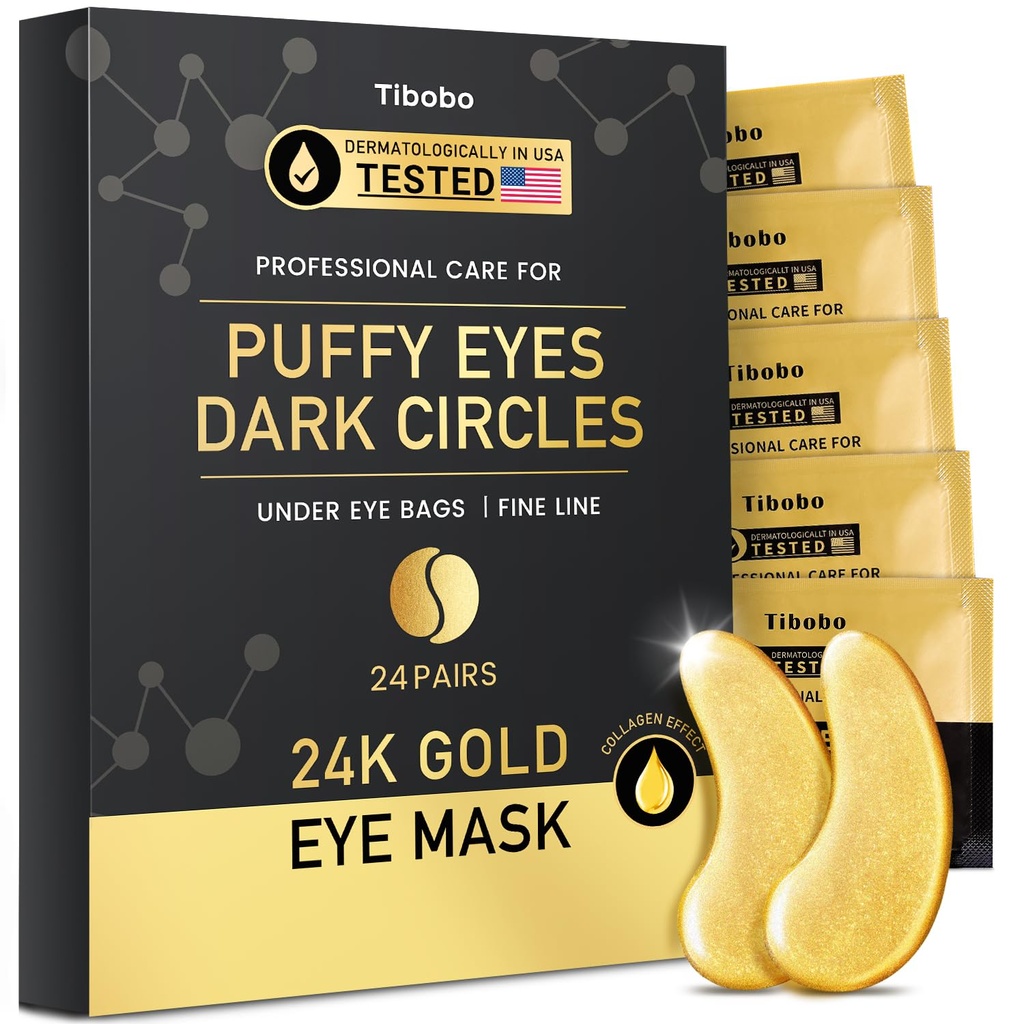 Silmapatsude all (24 paari) - 24K kuldse silma maskid, mis on rikastatud rohke kollageeniga | Diminish Dark Circles and Puffiness | Vananemisvastane, sile peen joon, toitev nahk - kingitused naistele Nahahooldus