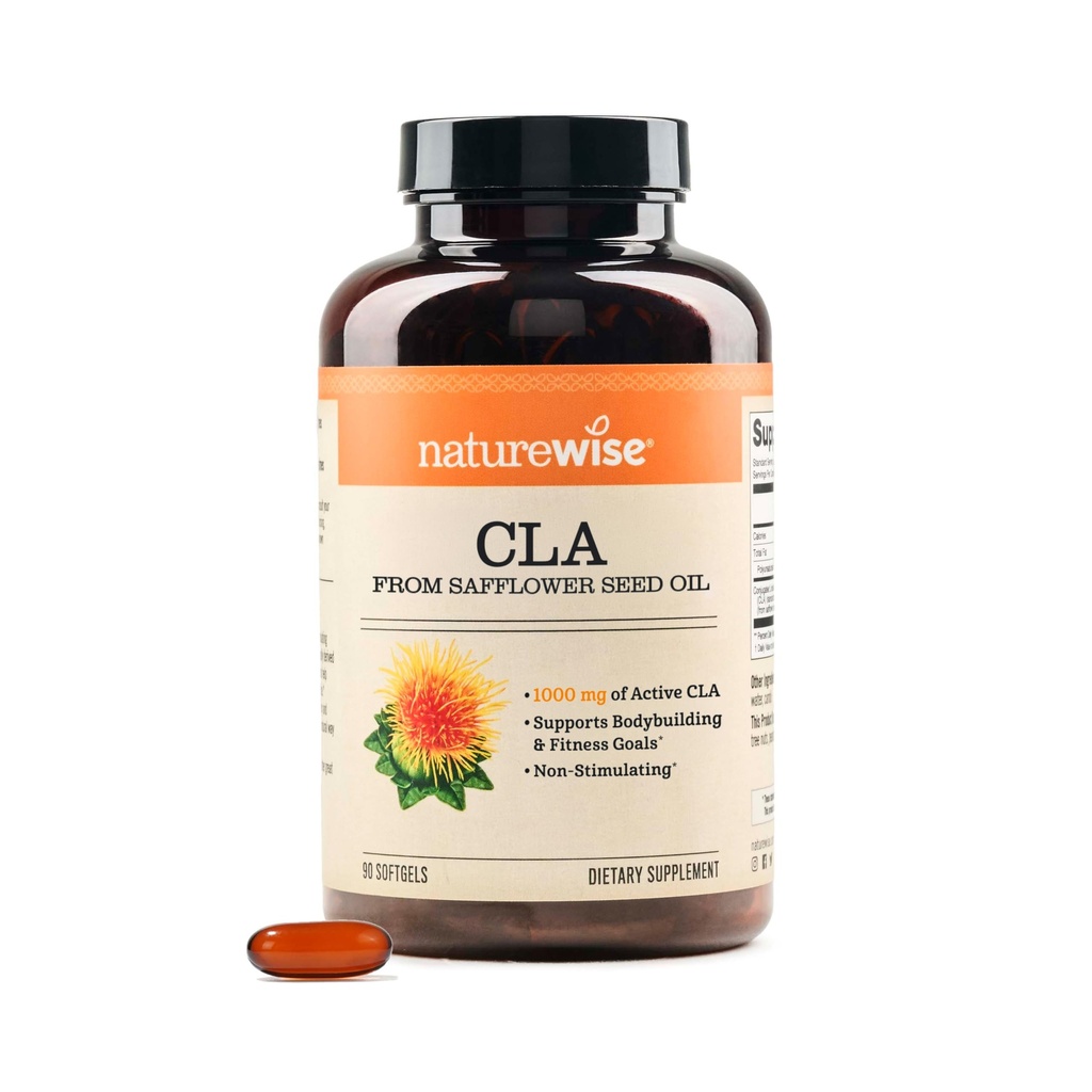 NatureWise CLA 1250 - konjugeeritud linoolhappe lisand naistele ja meestele, mitte stimuleeriv, toetab tervislikku kaalu, sobivuse eesmärke - mitte-GMO, gluteenivaba - 90 softgelit[1-kuu pakkumine]