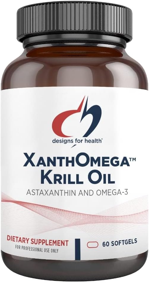 Disainid Health XanthOmega - Krill õli 12 mg astaksantiini - Antioksüdant, fosfolipiidid + EPA / DHA Omega 3 - südame-veresoonkonna, naha + silmade tervise täiendus (120 Softgels)