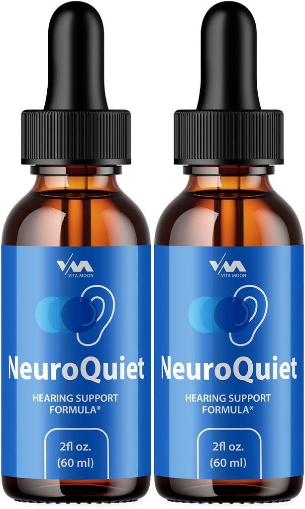 (2 Pack) NeuroQuiet tilgad - neurovaikne täiustatud vormeli kuulmise tugi, kognitiivne tervis ja üldine heaolu, 2 kuu pakkumine
