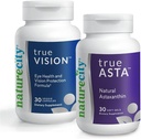 NatureCity Vision Support Bundle| TrueVision Eye Health Formula, 30 Veggie kapslit + TrueAsta Marine