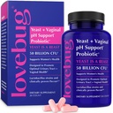 LOVEBUG probiootikumid naistele Pancran® - Multi-tüve probiootikumid toetavad UTI, BV, lõhna ja PH tasakaalu - Vaginaalsed probiootikumid naistele Intiimne floora ja seedetrakti tervis - 30 kapslit