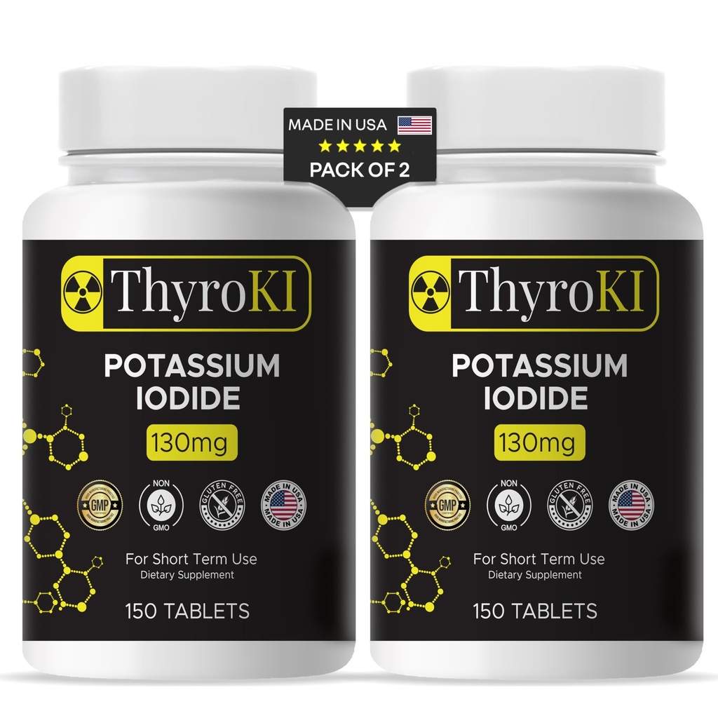 Kaaliumjodiidi tabletid 130 mg – kilpnäärme ja hingamisteede tugi – YODO Naciente KI pillid | Kiiresti lahustuv erakorraline joodilisand | Mitte- GMO | Gluteenivaba | 300 tabletti | Valmistatud USAs | Pakend 2