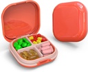 Daily Pill Organizer 4 koosseisud, Väike Pill Box Portable Travel Pill Case, Mini Pill Konteiner Purse Tasku, Compact Travel Medicine Korraldaja Vitamiin, Cod Maksaõli, täiendus (Pink)
