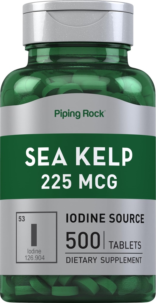 Torustik Rock Sea Kelp Toidulisandid | 225mcg | 500 tabletti | Mitte-GMO, Gluteenivaba