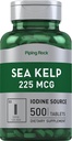 Torustik Rock Sea Kelp Toidulisandid | 225mcg | 500 tabletti | Mitte-GMO, Gluteenivaba