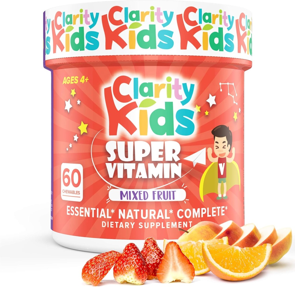 Selgus Lapsed Super Vitamiin Multivitamiin Lastele  Vitamin C-vitamiin, D-vitamiin & Tsink | Kõik looduslikud näritavad lapse immuunsuse toetamiseks | USA Made Supplement | 60 tükk (30 päeva pakkumine)