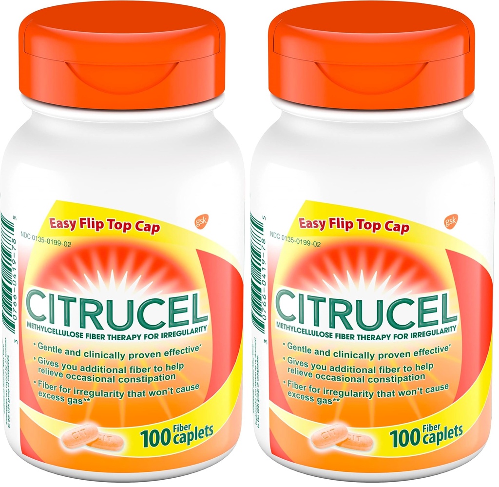 CITRUCEL Caplets Fiber teraapia juhusliku kõhukinnisuse leevendamiseks, 100 loendit (2. pakk)