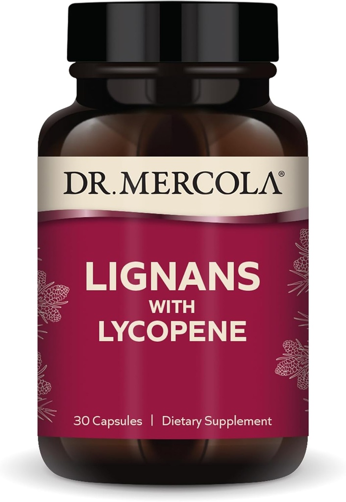 Dr Mercola Lignans koos lükopeenilisandiga, 30 serveerimist (30 kapslit), mitte-GMO, sojavaba, gluteenivaba