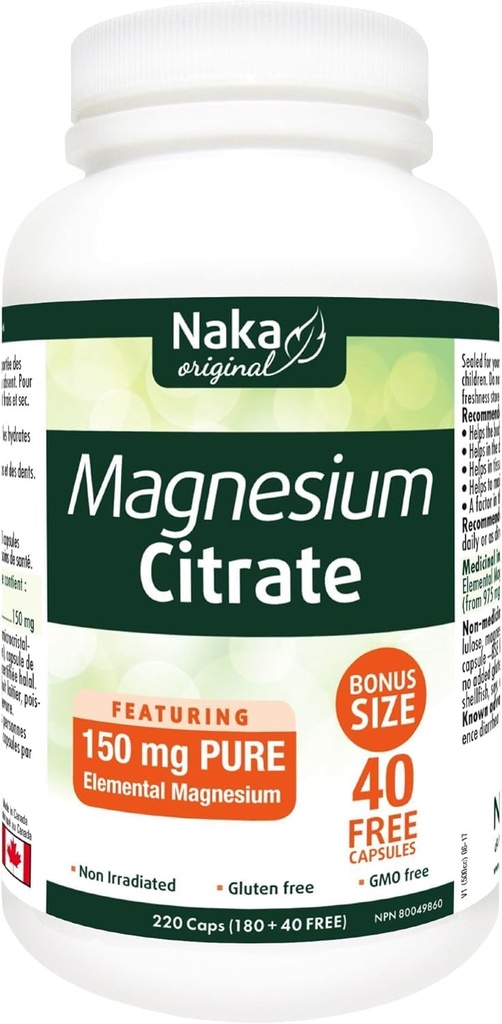 Naka Magneesiumtsitraat, 220 kapslit