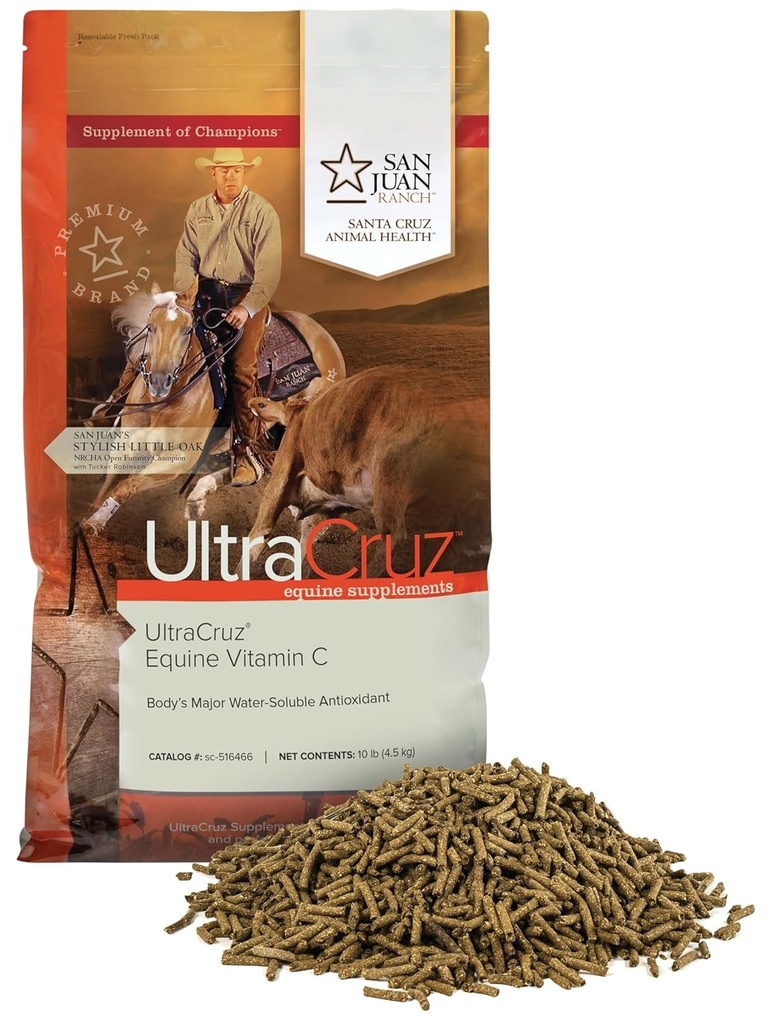 UltraCruz-516466 Hobuste C-vitamiin (askorbiinhape) hobuste täiendus, 10 naela, Pellet (80 päeva pakkumine)