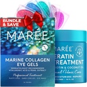 MAREE Complete Beauty Solution - Under Eye Gels & Hair Mask, konditsioneer - Marine kollageen, hüaluroonhape, kookosõli ja Keratin - vähendab Puffy Eyes & Dark Circles, Hüdrating Fine & Frizzy juuksed
