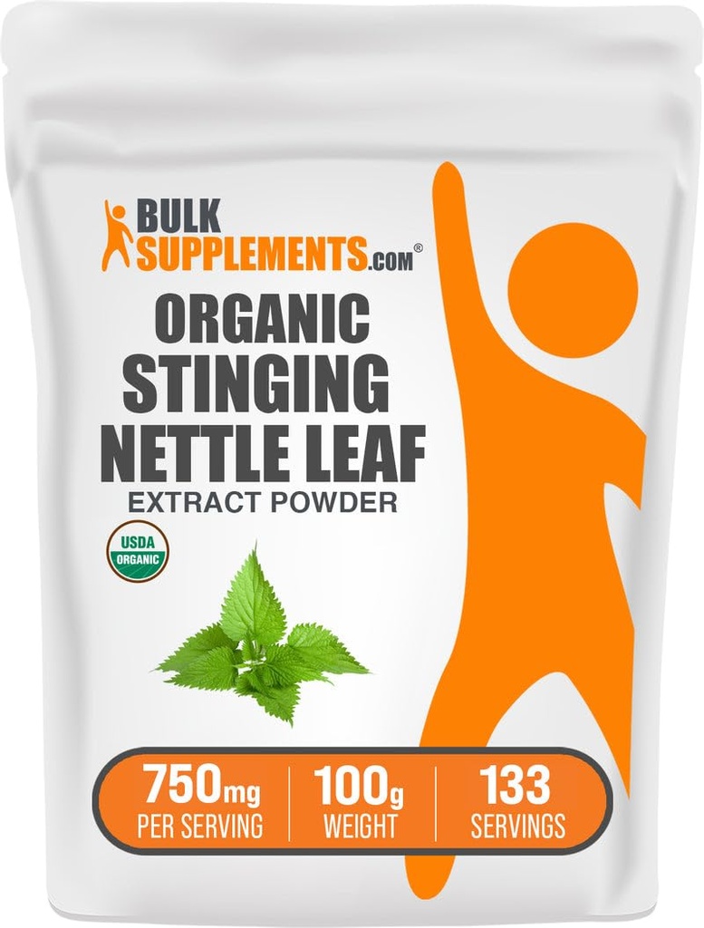 BulkSupplements.com Organic Stinging Nettle Extract Pulber - Nettle Leaf Extract, Taimne täiendus - Vegan & Gluten Free, 750mg per Serving, 100 g (3,5 oz) (pakk 1)