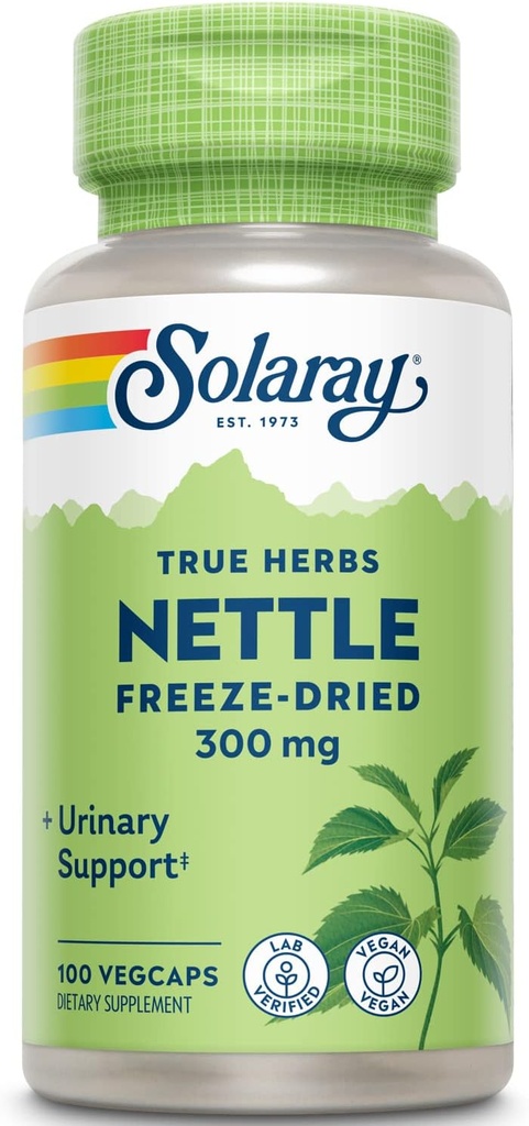 SOLARAY Nettle Leaf külmkuivatatud, Veg Cap (Btl-Plastic) 300mg | 100ct
