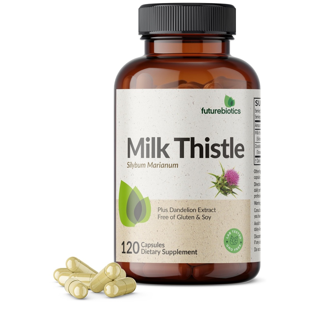 Futuuribiootikumid Piimohakas Silymarin Marianum & Dandelion Ekstrakt Maksatervisetoetus, Antioksüdant Toetus, Detox, 120 kapslit