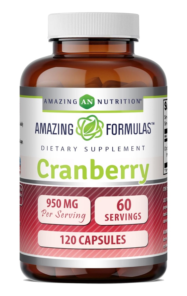 Amazing Formulas Cranberry Extract | 950 Mg per Serving | 120 kapslit Supplement | Non-GMO, Gluteenivaba, valmistatud USAs