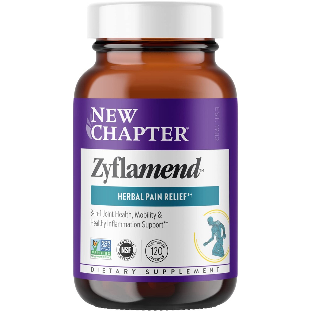 Uus peatükk ZyflamendTM Multi-Herbal Pain Reliever + ühine lisand, 10-in-1 Superfood Blend koos ingveri ja kurkumiga tervisliku põletiku vastuse ja taimse valu leevendamiseks +, 120 Count