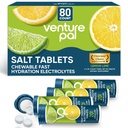 Venture Pal närimistabletid, 80 loe kiiresti lahustuvad suhkruvabad pulgasoola tabletid - sordipakett kiireks hüdreerimiseks, välijooksuks, matkamiseks, spordiks | Keto & Vegan Sõbralik | 4 Pack