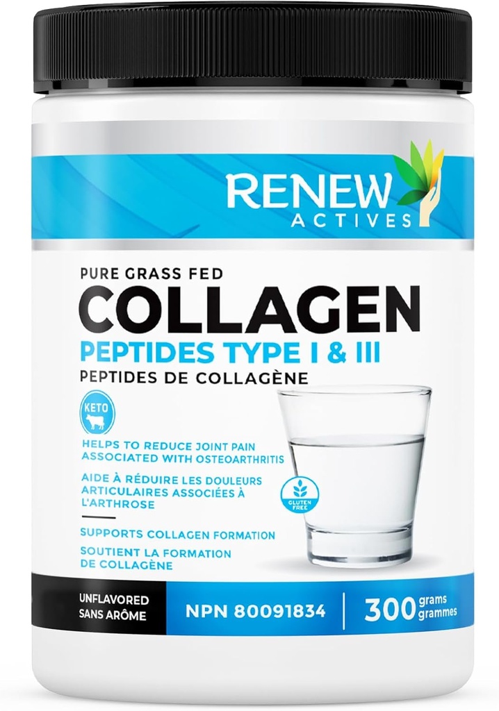 Hüdrolüüsitud kollageenpeptiidide pulber 10G ühe serveerimise kohta - Premium Grass-Fed kollageen nahale, liigestele ja juustele - 9,4g valk - toetab kollageeni moodustumist ja lihaste taastumist - valmistatud Kanadas