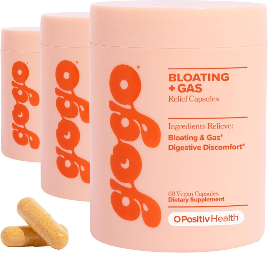 GOGO Bloating & Gas Seedetrakti Relief, 30 Servings (Pack of 3) - Toidulisandid Seedetrakti Ensüümid, Bromelain, Ingveri Juur Ja Piimaohakas - Toetab Puhutavat Abi ja Vähendab Vee Säilitamist