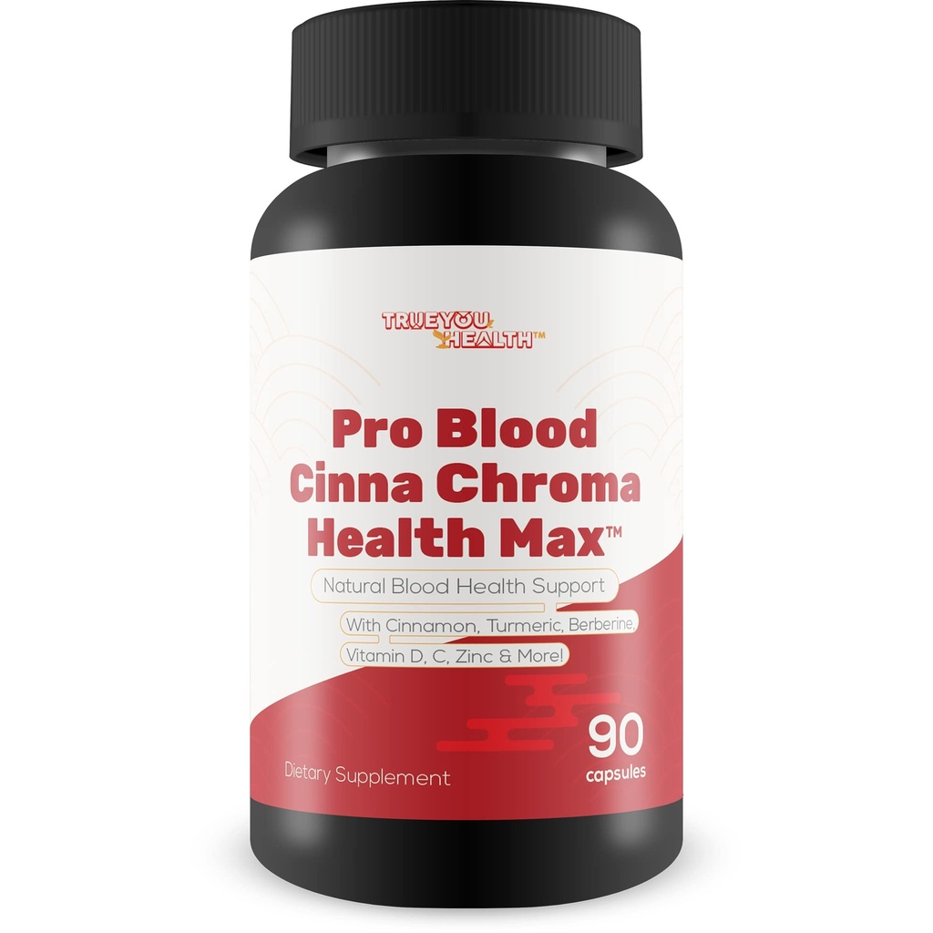 Pro Blood Cinna Chroma Health Max - loodusliku vere tervise toetamine kaneeli, kurkumi, berberiini, D-vitamiini, C-vitamiini, tsingi ja muuga - tasakaalustatud vere tervise ja paranenud verevoolu edendamine