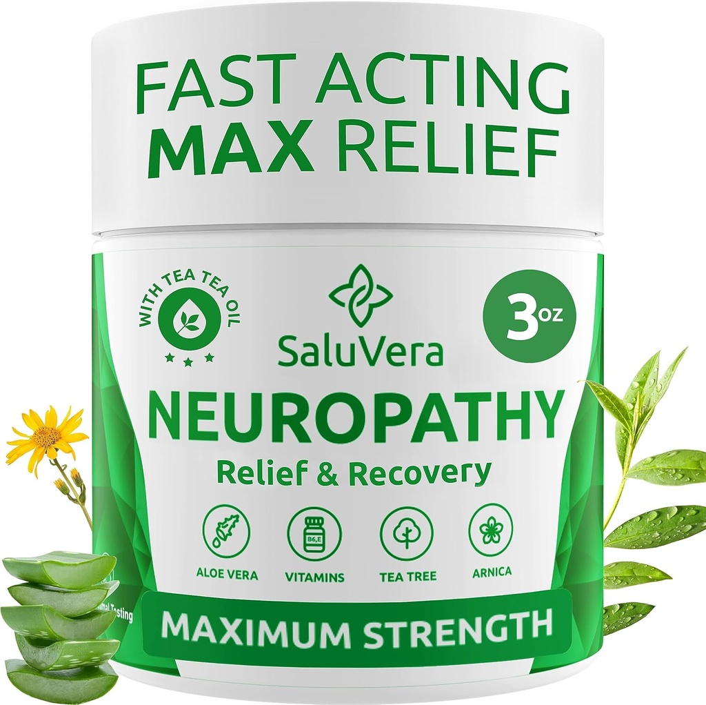 Neuropaatia Valu leevendav kreem - maksimaalne tugevus Närvivalu leevendaja jalgadele, varvastele, kätele, jalgadele Aloe Vera, Arnica, MSM-vitamiin B6 ja mentool kiire toimega leevendamiseks 3oz