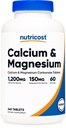 Nutrikostkaltsium ja magneesiumkarbonaat 240 tabletti, 1200mg Ca & 150mg Mg per Serving, 60 Servings- Gluteenivaba, Non-GMO